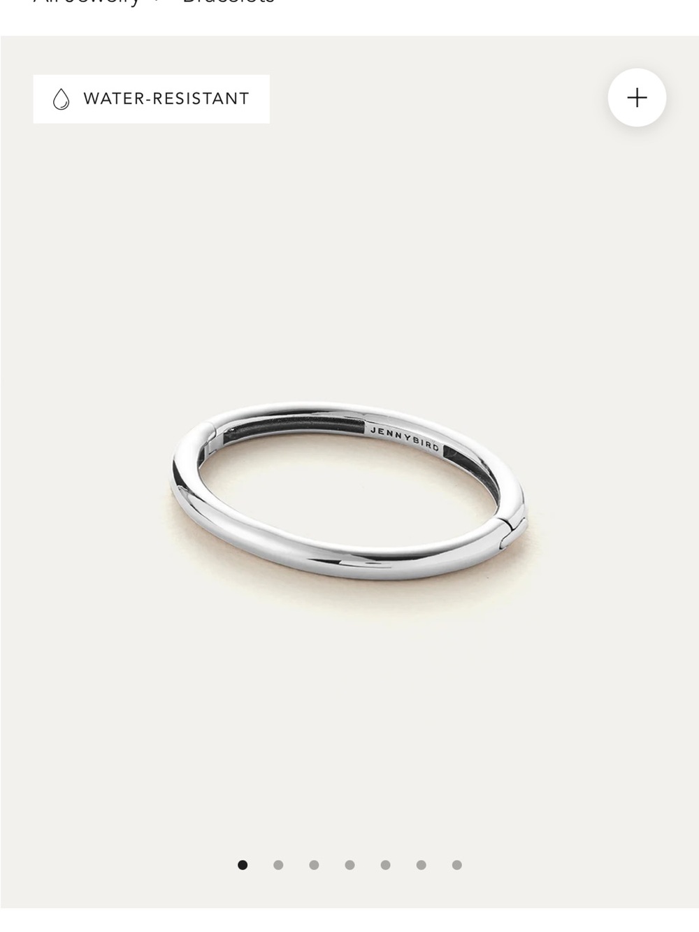 Jenny Bird Polished Silver-Tone Round Hinged Bangle